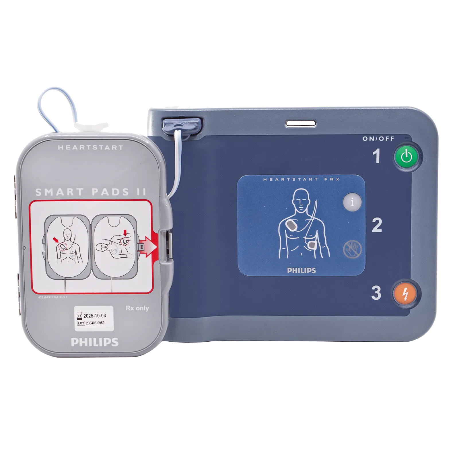 Philips HeartStart FRx Automated External Defibrillator AED Complete Lifeguard Package with Cabinet (Adults & Children)