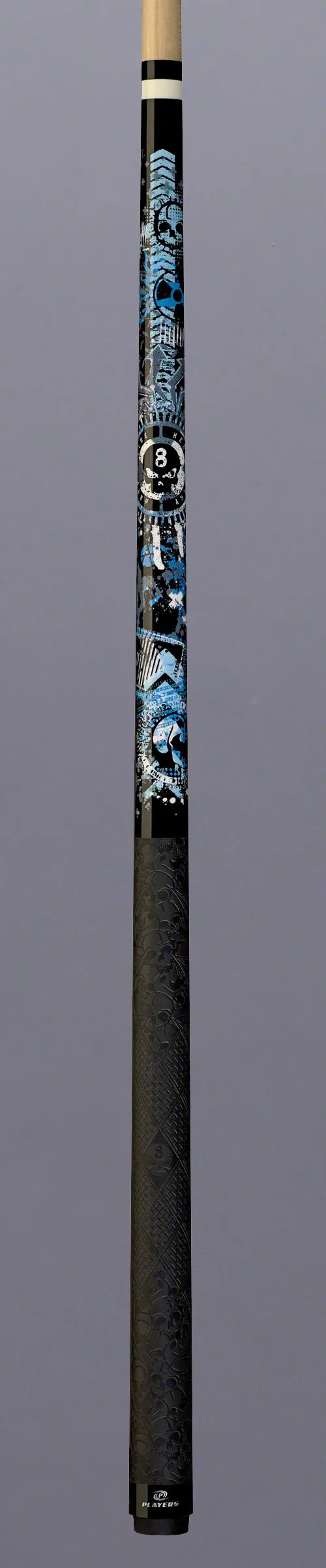 Players Blue and White Anarchy Skulls Graphic Pool Cue - DGFB
