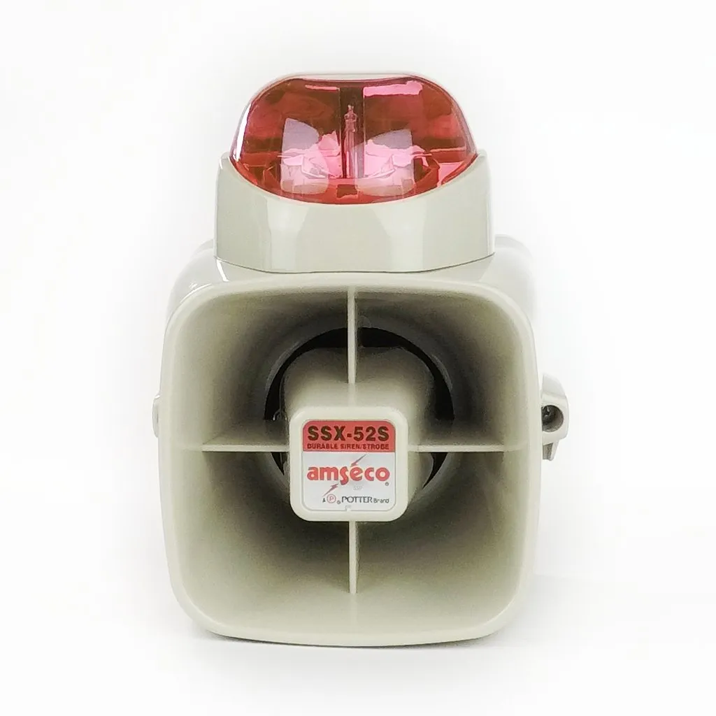POT-SSX52SR Indoor/Outdoor 15W Siren with Red Strobe