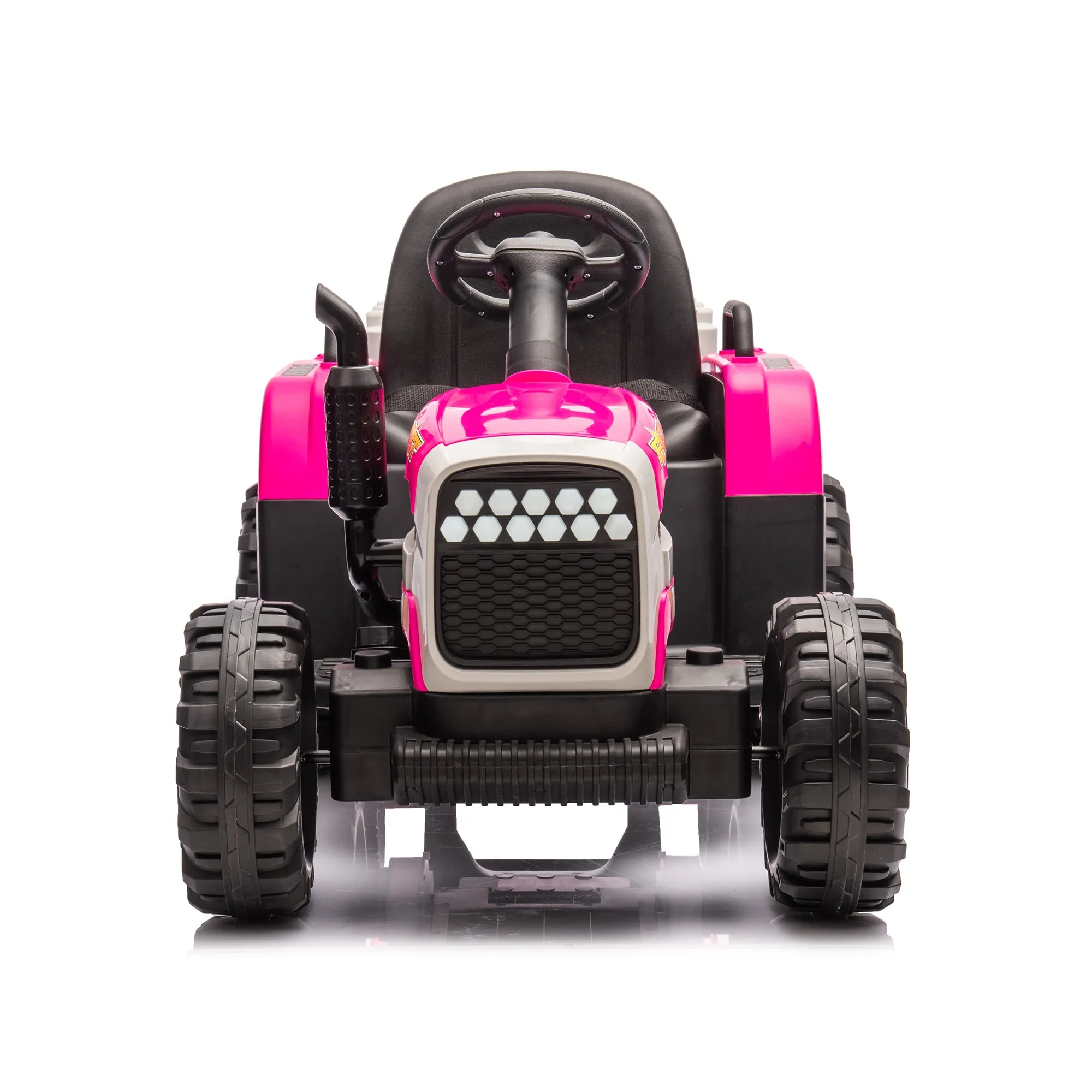 Ride on Tractor with Trailer,24V Battery Powered Electric Tractor Toy, 200w*2motor 1.86-4.97MPH/Remote Control,electric car for kids,Three speed adjustable,USB,MP3 ,Bluetooth,LED light, safety belt