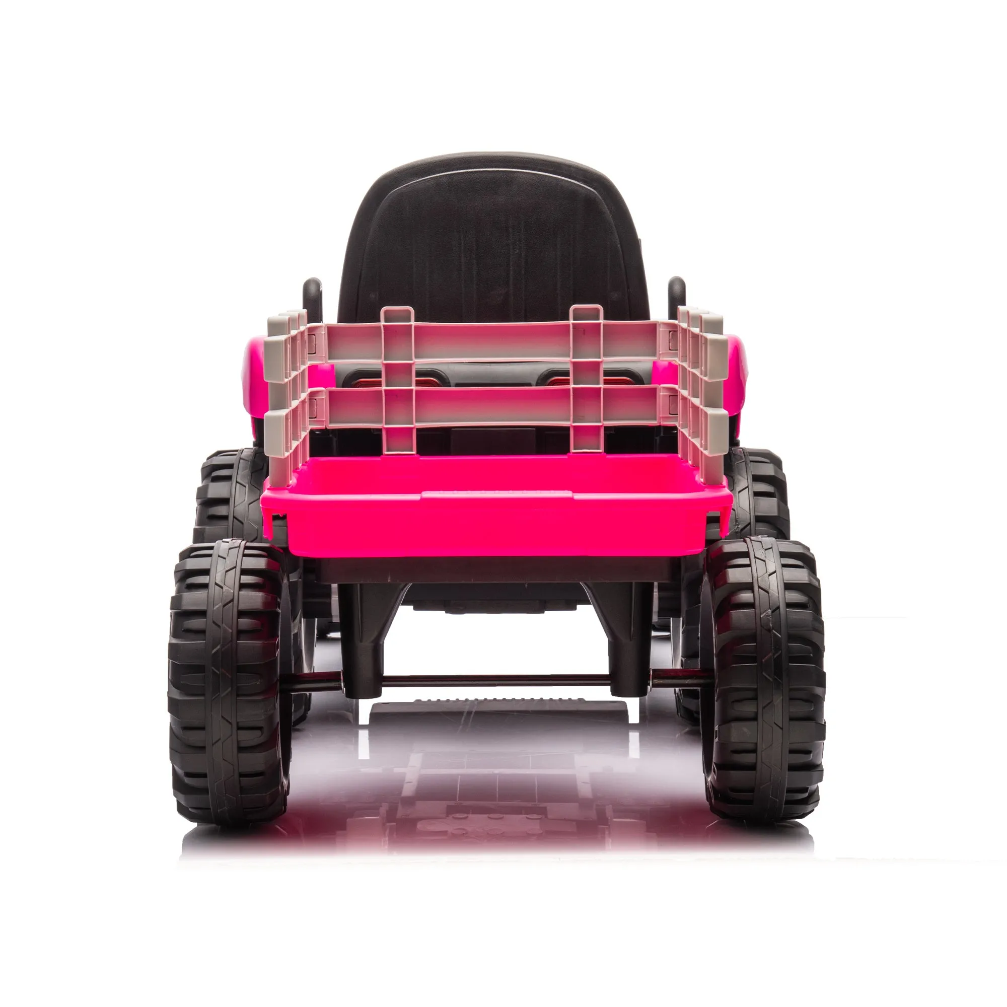Ride on Tractor with Trailer,24V Battery Powered Electric Tractor Toy, 200w*2motor 1.86-4.97MPH/Remote Control,electric car for kids,Three speed adjustable,USB,MP3 ,Bluetooth,LED light, safety belt