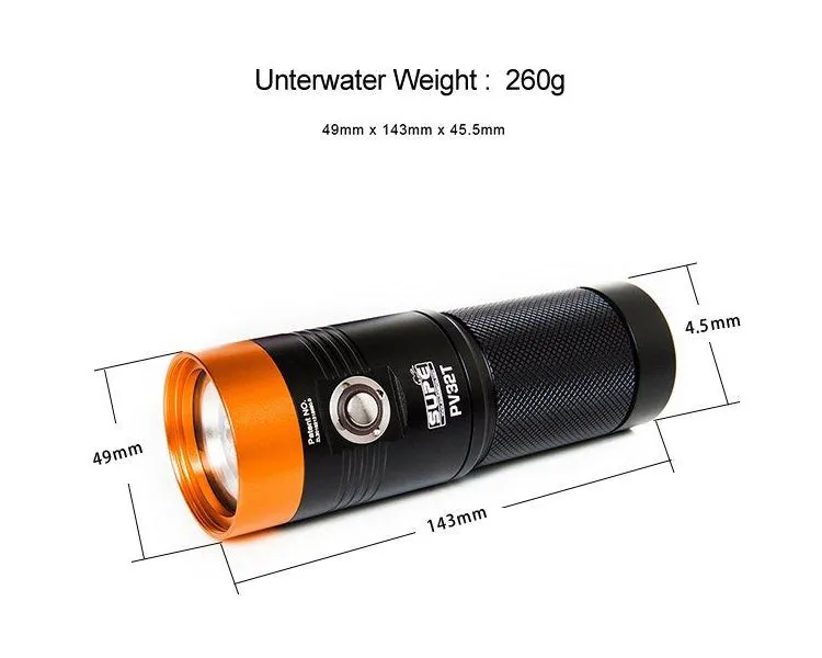 SCUBALAMP SUPE PV32T 3000 LUMENS FOCUS & VIDEO LIGHT