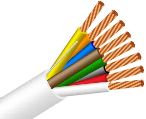 Security Alarm Cable: Plenum (CMP) - 22/8 AWG, CL3P, Stranded (7 Strand), Unshielded, 1000ft, White