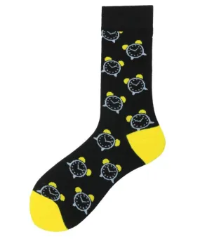 SF498 Black Alarm Clock Socks