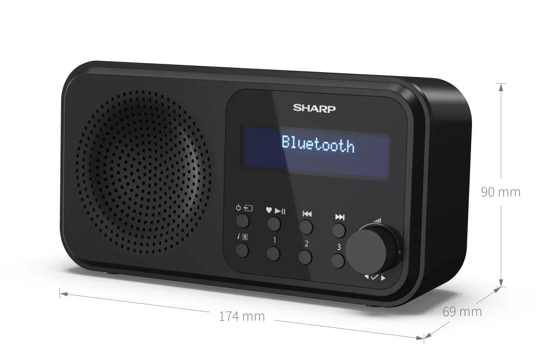 Sharp DRP420BK Wireless DAB Radio - Black
