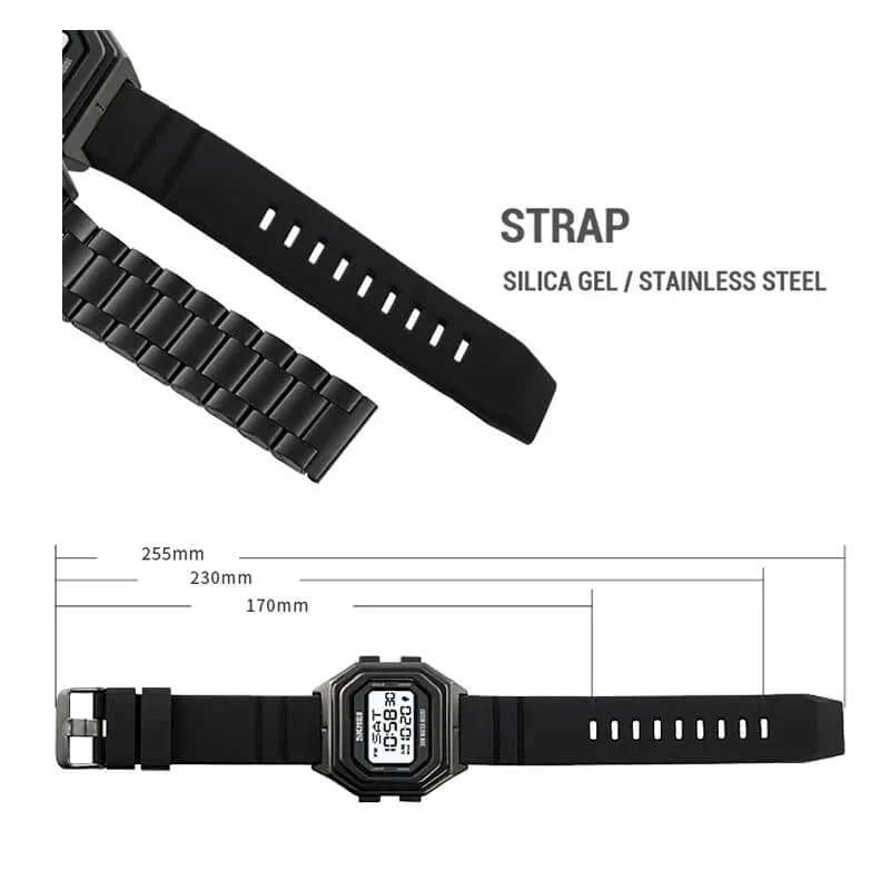 SKMEI 1875 Classic Digital LED Watch for Men w/ 3Bar Waterproof
