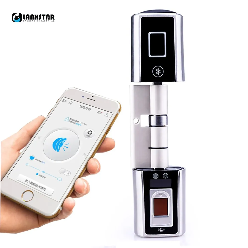 Smart Electronic Lock Unlock By Password Bluetooth Double side system lock fingerprint door lock remote control door use