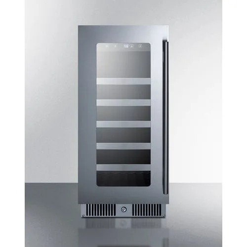 Summit 15" Glass Door Built-In Wine Cooler CL155WCLHD