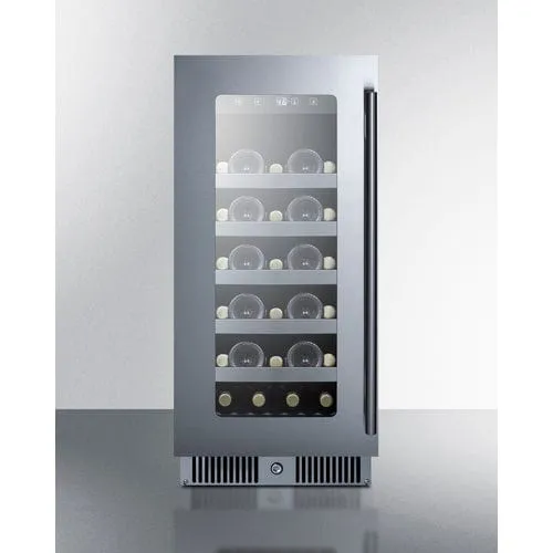 Summit 15" Glass Door Built-In Wine Cooler CL155WCLHD