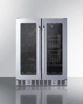 Summit 24" Dual Zone Built-in Produce Refrigerator ALFD24WBVCSSPANTRY