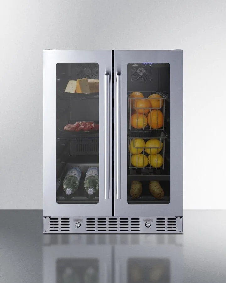 Summit 24" Dual Zone Built-in Produce Refrigerator ALFD24WBVCSSPANTRY