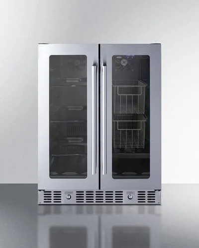 Summit 24" Dual Zone Built-in Produce Refrigerator ALFD24WBVCSSPANTRY