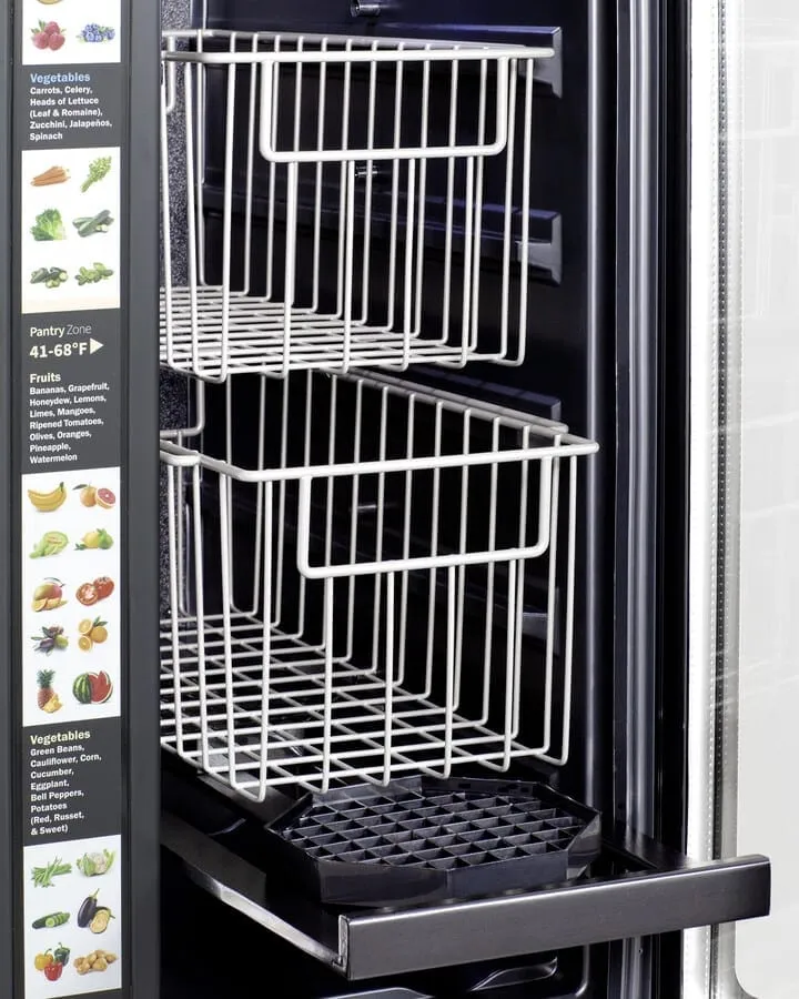 Summit 24" Dual Zone Built-in Produce Refrigerator ALFD24WBVCSSPANTRY