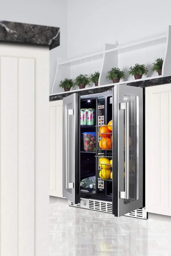 Summit 24" Dual Zone Built-in Produce Refrigerator ALFD24WBVCSSPANTRY