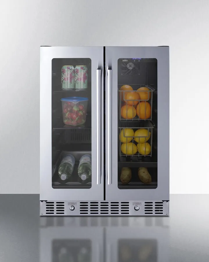Summit 24" Dual Zone Built-in Produce Refrigerator ALFD24WBVCSSPANTRY