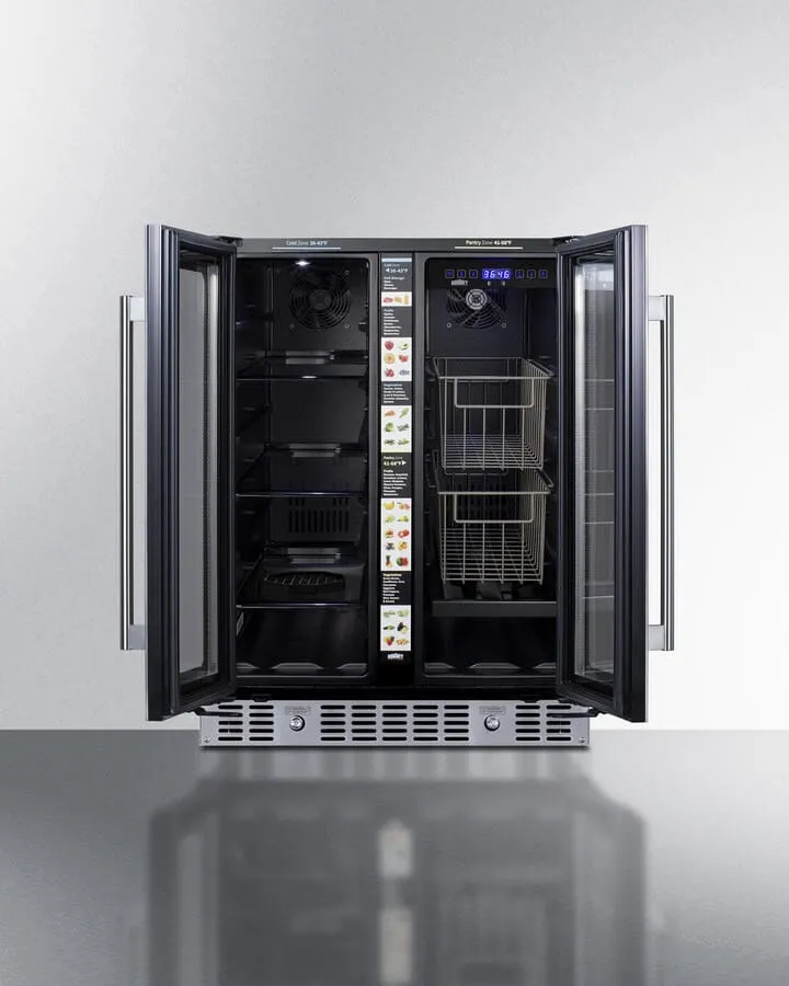 Summit 24" Dual Zone Built-in Produce Refrigerator ALFD24WBVCSSPANTRY