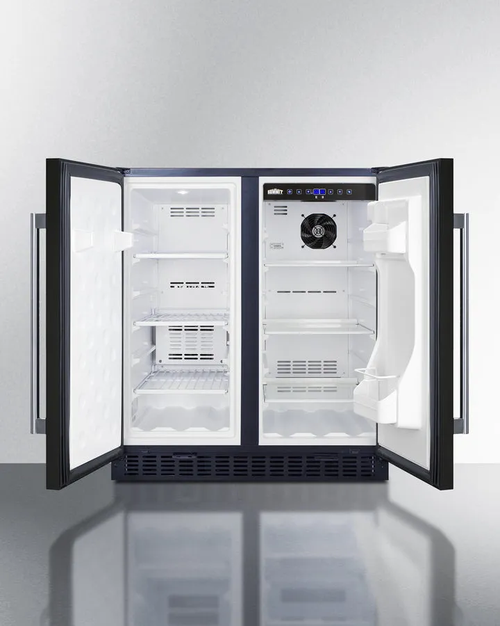 Summit 30" Wide Built-In Refrigerator-Freezer in Black Finish - FFRF3070B