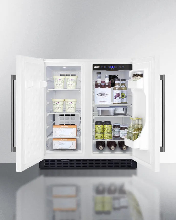 Summit 30" Wide Built-In Refrigerator-Freezer in White Finish - FFRF3075W