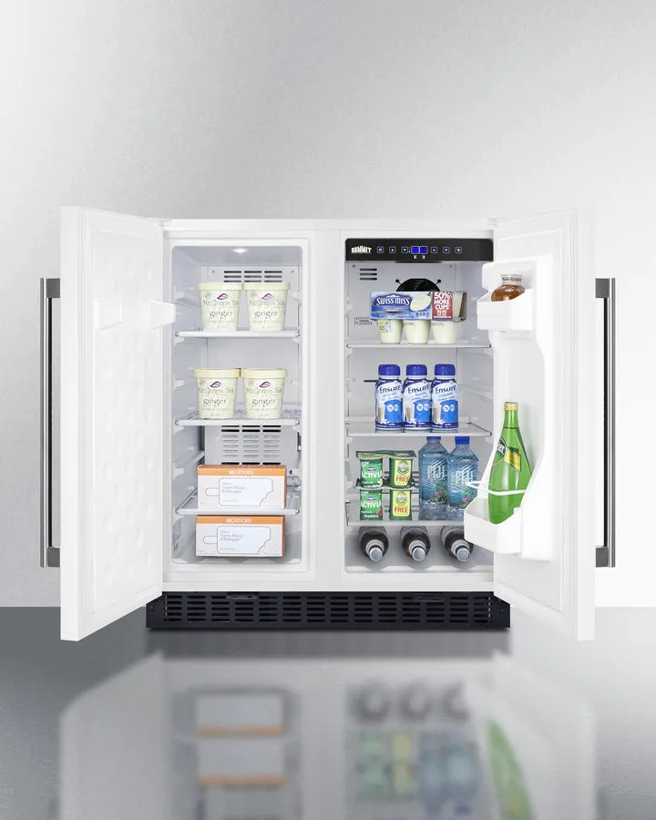 Summit 30" Wide Built-In Refrigerator-Freezer in White Finish - FFRF3075W