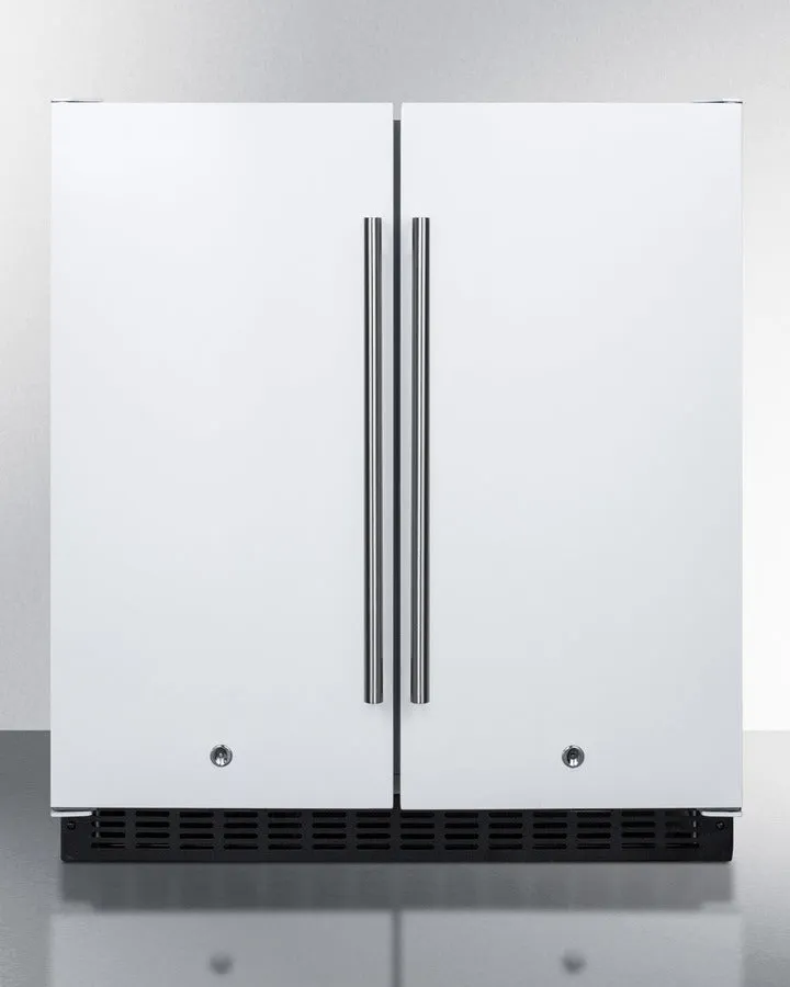 Summit 30" Wide Built-In Refrigerator-Freezer in White Finish - FFRF3075W