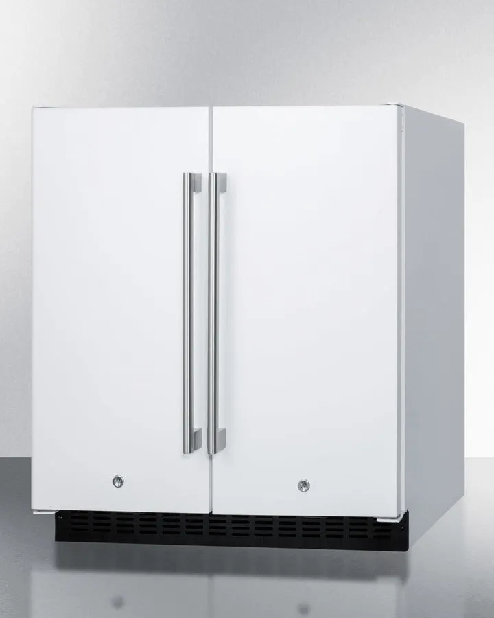 Summit 30" Wide Built-In Refrigerator-Freezer in White Finish - FFRF3075W