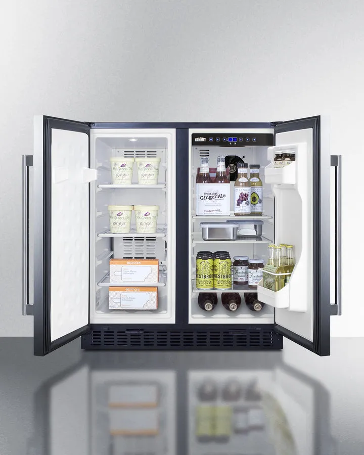 Summit 30" Wide Built-In Refrigerator-Freezer with Stainless Steel Doors - FFRF3070BSS