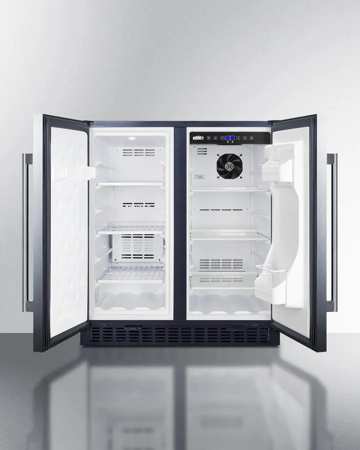 Summit 30" Wide Built-In Refrigerator-Freezer with Stainless Steel Doors - FFRF3070BSS