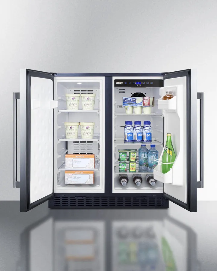Summit 30" Wide Built-In Refrigerator-Freezer with Stainless Steel Doors - FFRF3070BSS