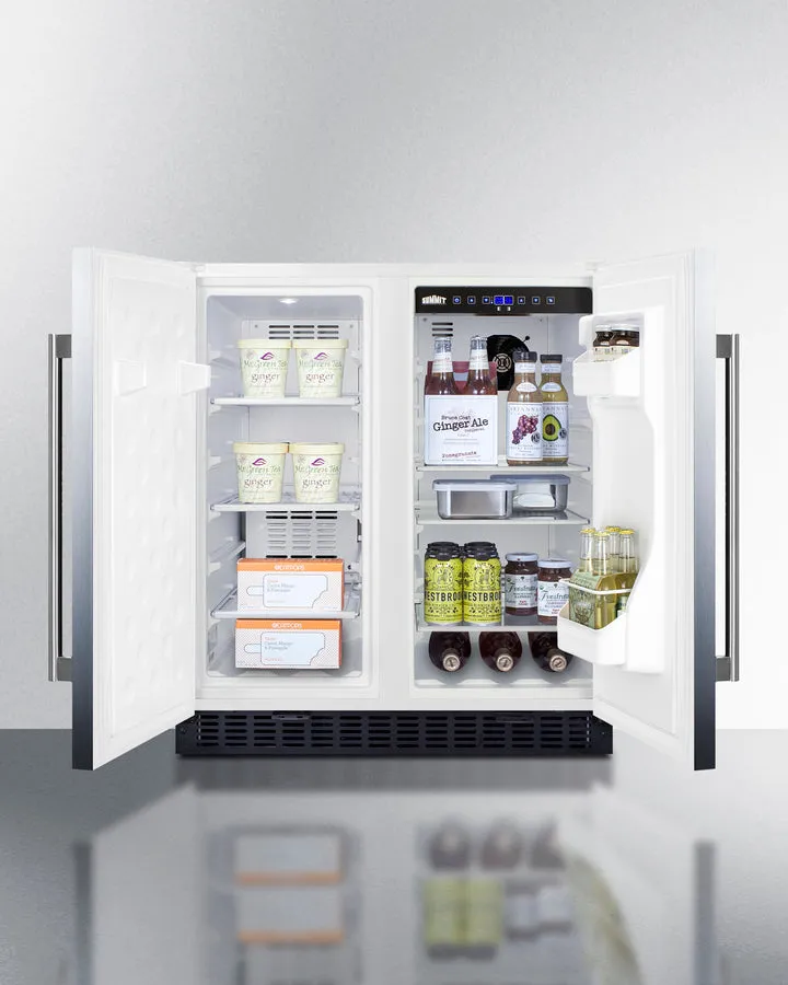 Summit 30" Wide Built-In Refrigerator-Freezer with Stainless Steel Doors - FFRF3075WSS