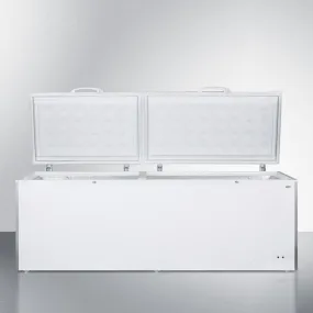 Summit 91 in. Chest Freezer with 26.66 cu. ft. Capacity, Manual Defrost Operation, Door Lock, One Piece Interior Liner - SCFM252WH