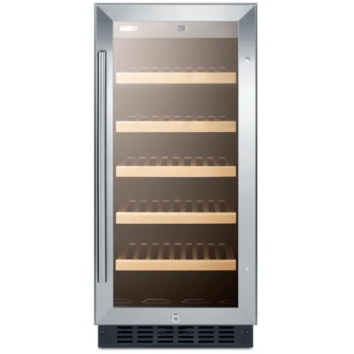 Summit Appliance 15 in. 23-Bottle Built-in Wine Cooler, ADA Height, ALWC15CSS