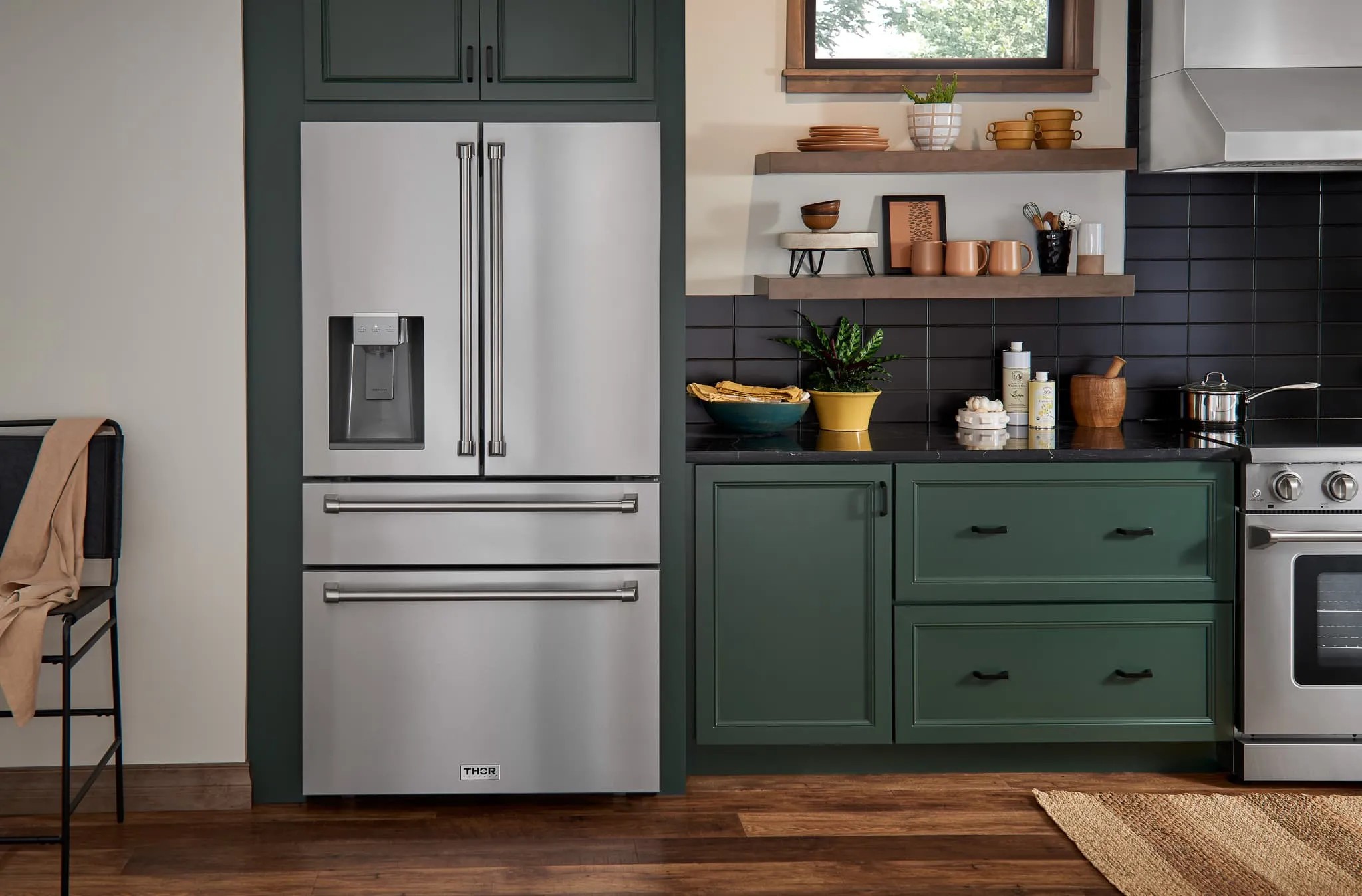 Thor Kitchen 36-Inch French Door with Ice And Water Dispenser Refrigerator TRF3601FD