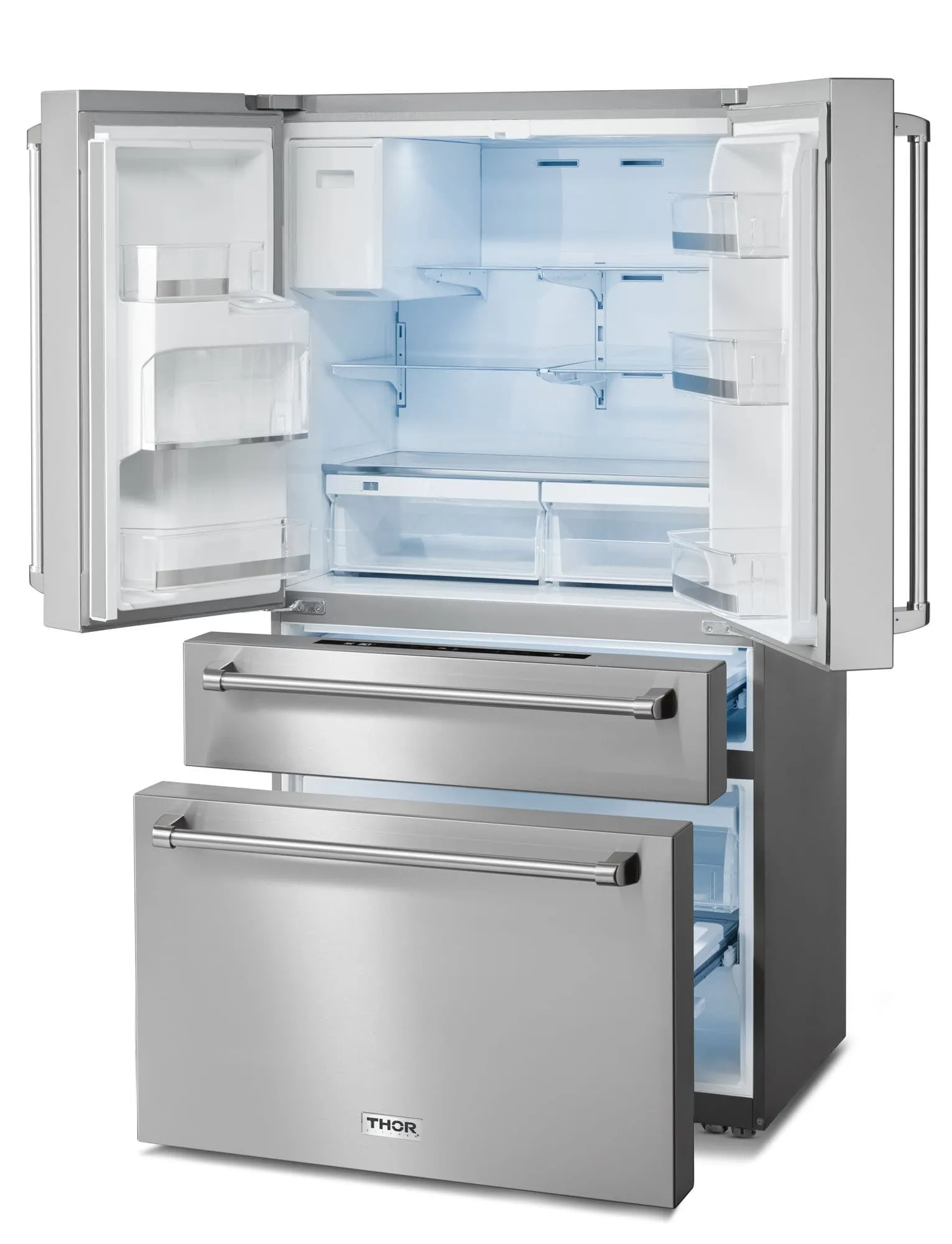 Thor Kitchen 36-Inch French Door with Ice And Water Dispenser Refrigerator TRF3601FD