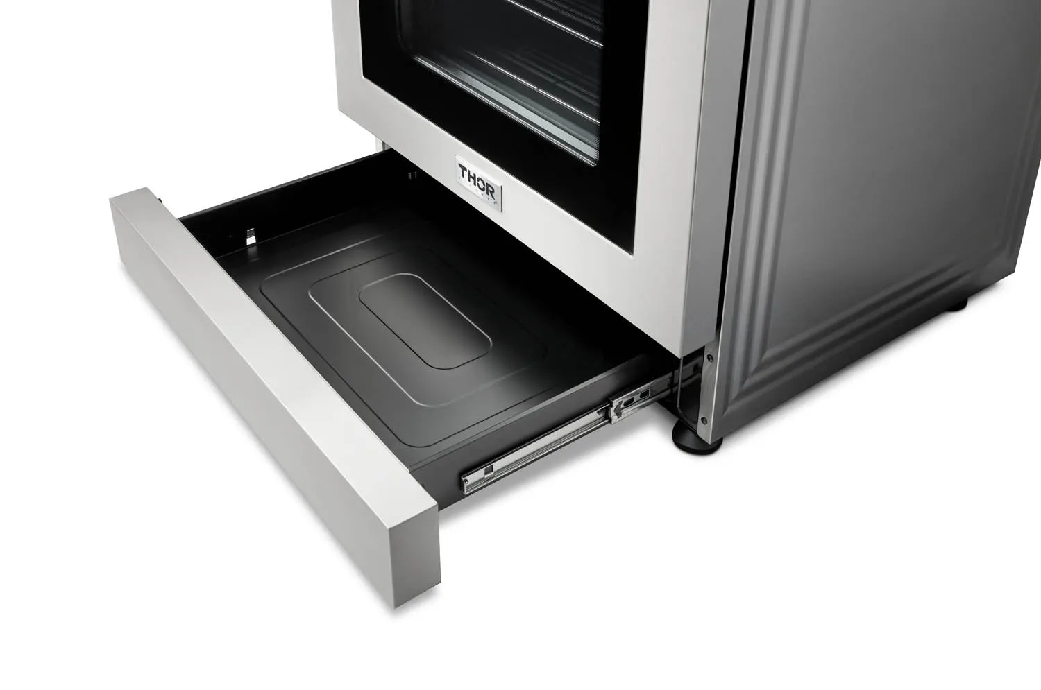 Thor Kitchen 5-Piece Appliance Package - 30-Inch Gas Range with Tilt Panel, Refrigerator with Water Dispenser, Dishwasher, Microwave Drawer, & Wine Cooler in Stainless Steel