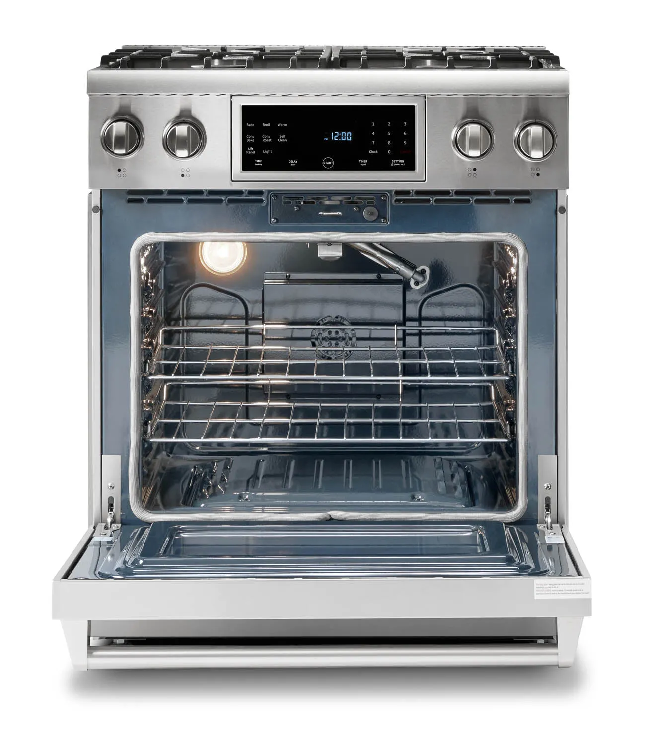 Thor Kitchen 5-Piece Appliance Package - 30-Inch Gas Range with Tilt Panel, Refrigerator with Water Dispenser, Dishwasher, Microwave Drawer, & Wine Cooler in Stainless Steel