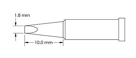 TIP, CHSL, 1.8X10.0MM, 40D, GT4, 10 PK