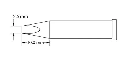 TIP, CHSL, 2.5X10.0MM, 40D, GT6, 10 PK