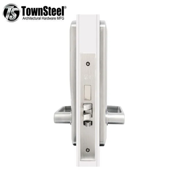 TownSteel - XME-2050 - Electronic Mortise Lockset w/ Keypad - Deadbolt - 2-3/4" Backset - Rigid Lever Set - Sentinel Lever - Fired Rated - Satin Chrome - Grade 1