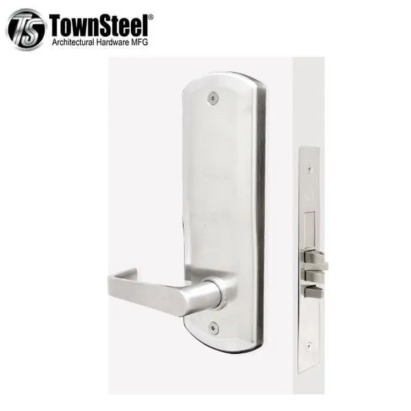 TownSteel - XME-2050 - Electronic Mortise Lockset w/ Keypad - Deadbolt - 2-3/4" Backset - Rigid Lever Set - Sentinel Lever - Fired Rated - Satin Chrome - Grade 1