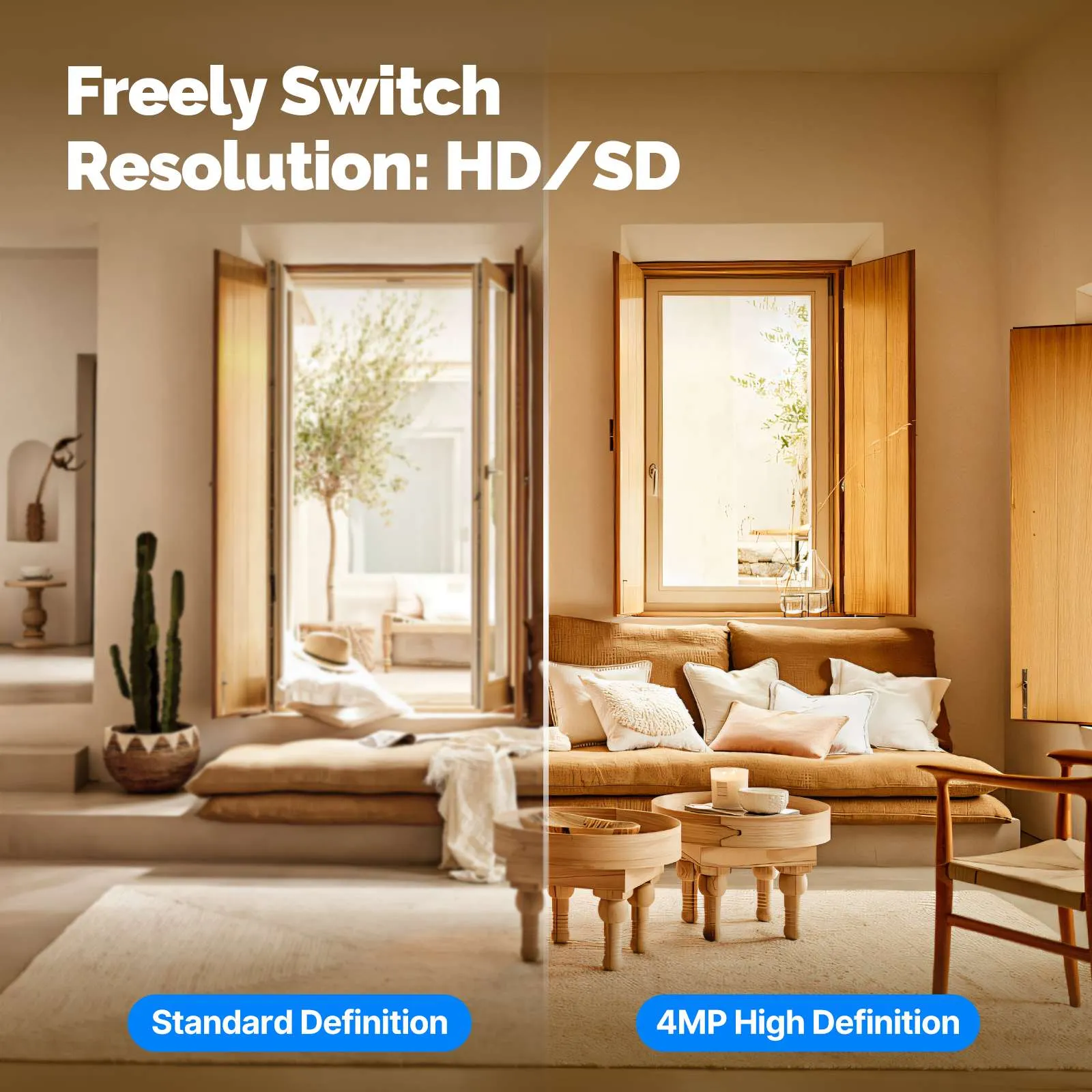 Tuya WiFi 4MP Indoor Security Camera with Night Vision and Motion Detection