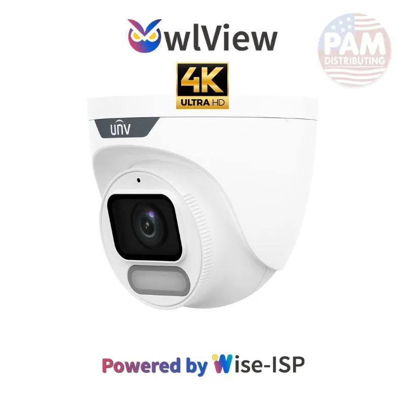 UNIVIEW IPC3628SR-ADF28KM-WP: 8MP 4k ColorHunter w/ Wise-ISP Fixed Turret Camera