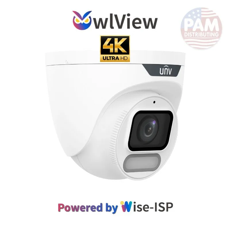 UNIVIEW IPC3628SR-ADF28KM-WP: 8MP 4k ColorHunter w/ Wise-ISP Fixed Turret Camera