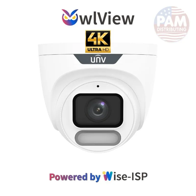 UNIVIEW IPC3628SR-ADF28KM-WP: 8MP 4k ColorHunter w/ Wise-ISP Fixed Turret Camera