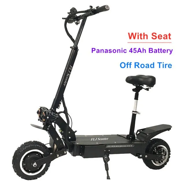 Upgraded 5600W Dual Motor Electric Scooter with On Roand or off road tire 2 big LED scooter lights electric bike e scooter