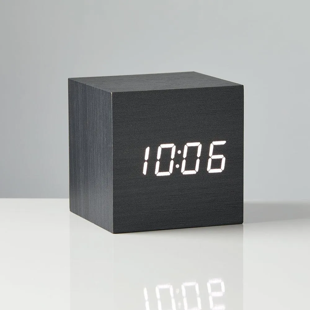 Wooden Texture Cell & USB cable Operated Alarm Clock