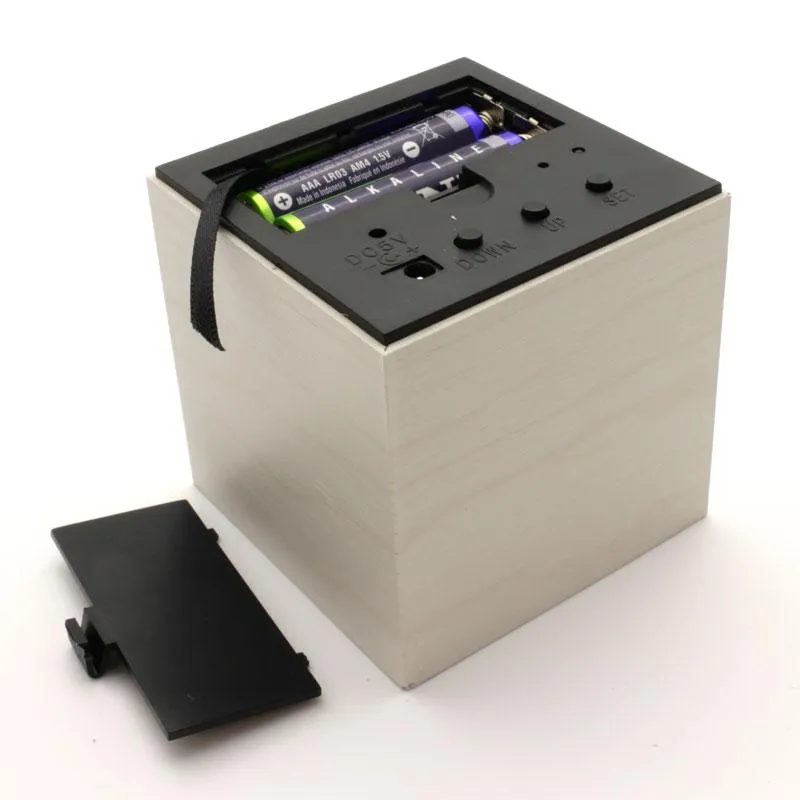Wooden Texture Cell & USB cable Operated Alarm Clock